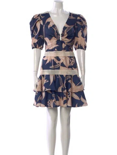 Pre-owned Patbo Floral Print Mini Dress In Blue