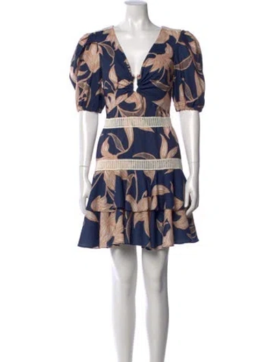 Pre-owned Patbo Floral Print Mini Dress In Blue