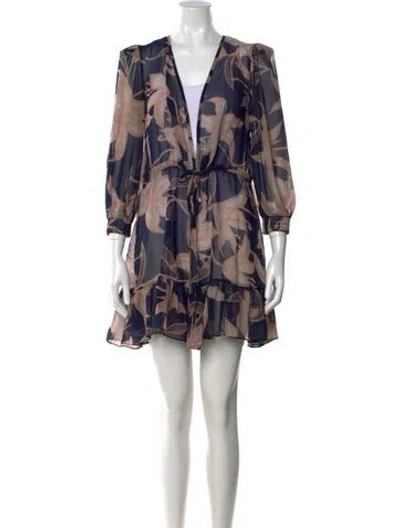 Pre-owned Patbo Floral Print Mini Dress In Blue