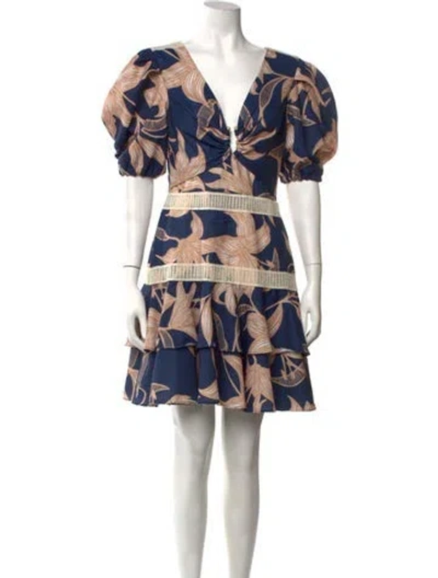 Pre-owned Patbo Floral Print Mini Dress In Blue