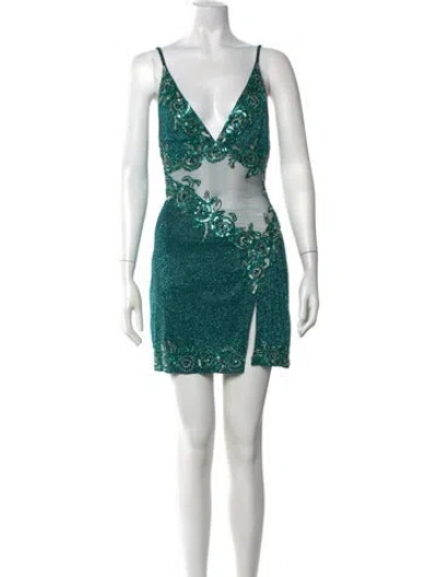 Pre-owned Patbo Floral Print Mini Dress In Blue