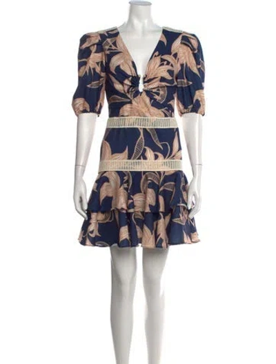 Pre-owned Patbo Floral Print Mini Dress In Blue