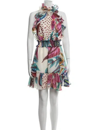 Pre-owned Patbo Floral Print Mini Dress In Neutrals