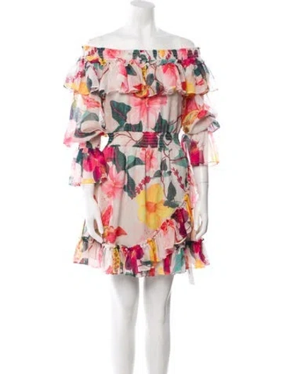 Pre-owned Patbo Floral Print Mini Dress In Pink