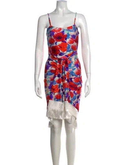 Pre-owned Patbo Floral Print Mini Dress In Red