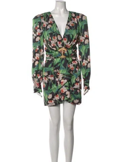 Pre-owned Patbo Floral Print Mini Dress W/ Tags In Black