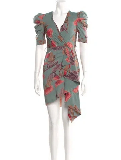 Pre-owned Patbo Floral Print Mini Dress W/ Tags In Green