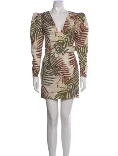 Pre-owned Patbo Floral Print Mini Dress W/ Tags In Neutral
