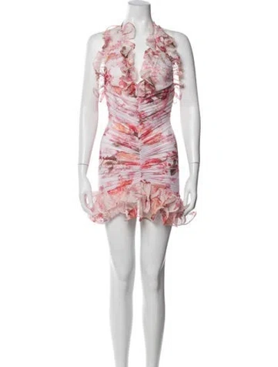 Pre-owned Patbo Floral Print Mini Dress W/ Tags In Pink