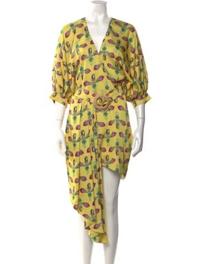 Pre-owned Patbo Floral Print Mini Dress In Yellow