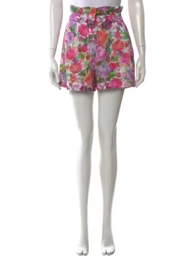 Pre-owned Patbo Floral Print Mini Shorts In Multi