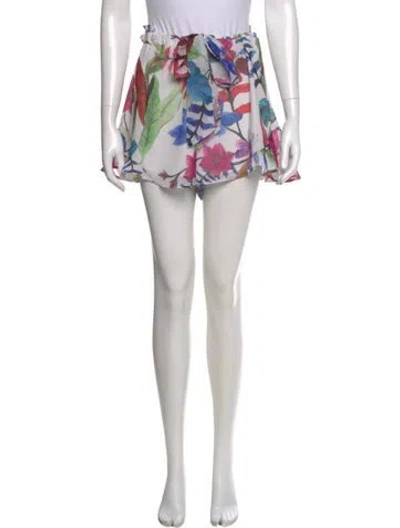 Pre-owned Patbo Floral Print Mini Shorts In Neutral