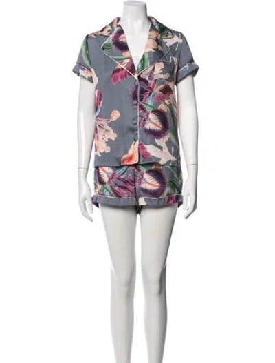 Pre-owned Patbo Floral Print Pajamas In White