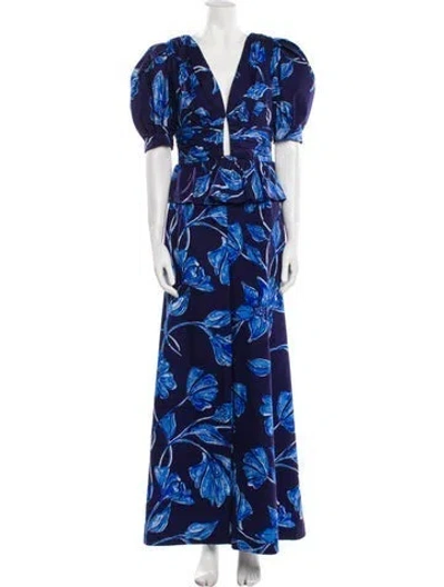 Pre-owned Patbo Floral Print Pant Set In Blue