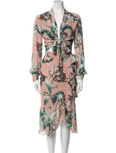 Pre-owned Patbo Floral Print Ruffle Embellishment Skirt Set In Neutral