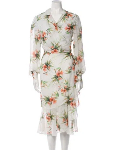 Pre-owned Patbo Floral Print Skirt Set In White