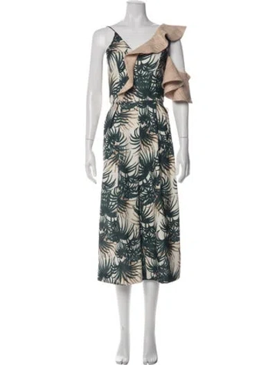Pre-owned Patbo Floral Print V-neck Jumpsuit In Multi