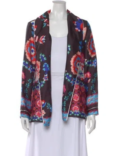 Pre-owned Patbo Floral Print V-neck Sweater In Pink