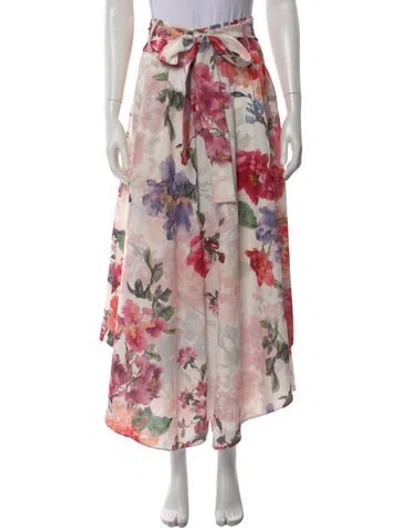 Pre-owned Patbo Floral Print Wide Leg Pants In Neutral