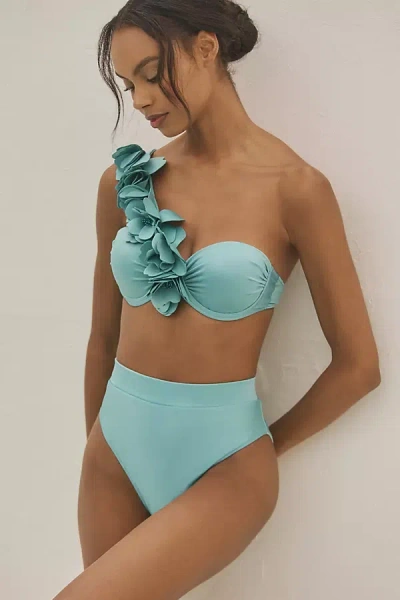 Patbo Flower Appliqué Bikini Top In Blue