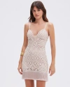 Patbo Flower Crochet Embroidered Mini Dress In Beige