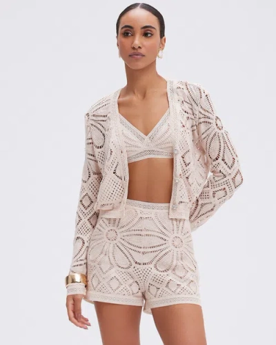 Patbo Flower Crochet Short In Beige