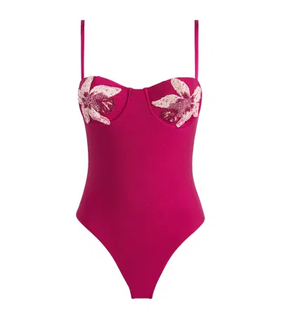 Patbo Flower Embellished Swimsuit In Pink