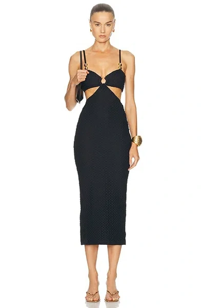 Patbo Frida Mesh Midi Dress In Black