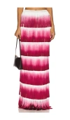 Patbo Fringe Maxi Skirt In Red