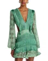 Patbo Fringe Minidress In Green