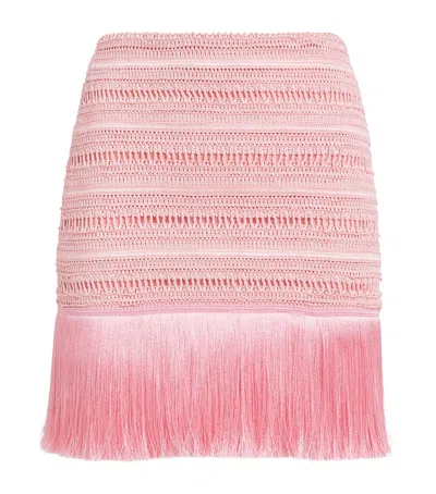 Patbo Fringed Mini Skirt In Pink