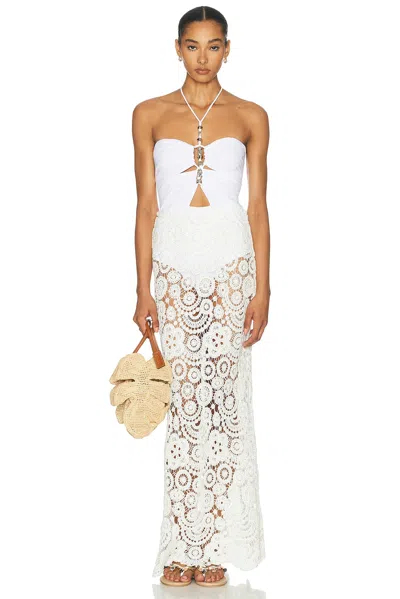 Patbo Gal Embroidery Maxi Dress In Off White