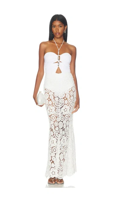 Patbo Gal Embroidery Maxi Dress In White