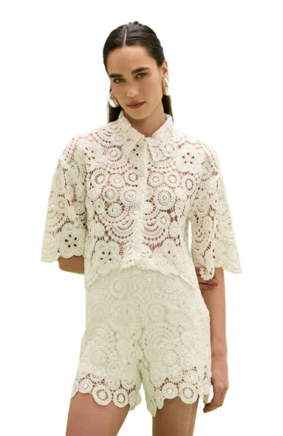 Patbo Gal Embroidery Top In Off White