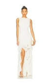 Patbo Gavea Mesh Maxi Dress Off White In White
