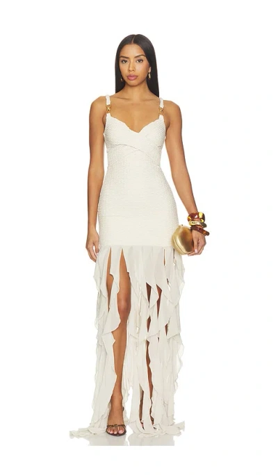 Patbo Golden Knit Long Dress 롱 드레스 In 오프 화이트
