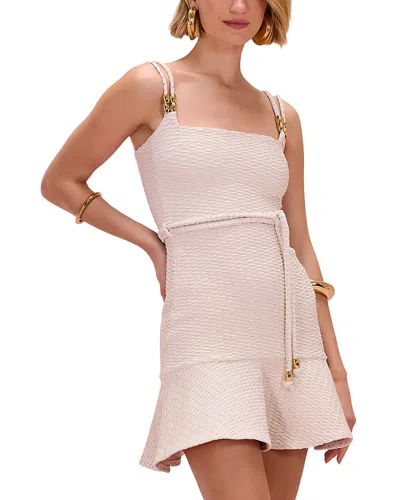 Patbo Golden Knit Mini Dress In White