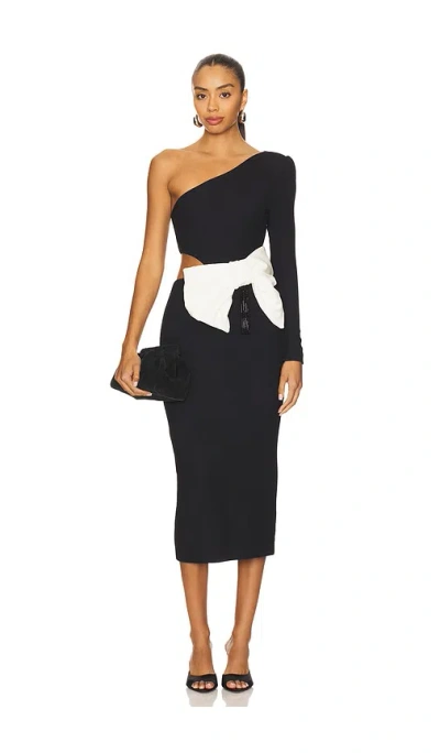 PATBO GRACE KNIT ONE SHOULDER MIDI DRESS