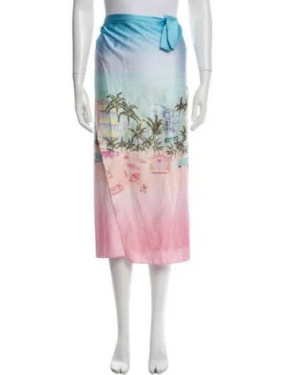 Pre-owned Patbo Graphic Print Long Skirt W/ Tags In Multicolor