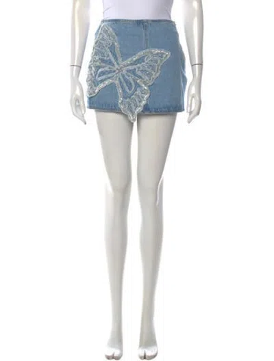 Pre-owned Patbo Graphic Print Mini Skirt W/ Tags In Black