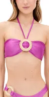 Patbo Raffia-trim Groovy Bikini Top In Purple