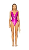 Patbo Groovy Plunge Bodysuit In Purple