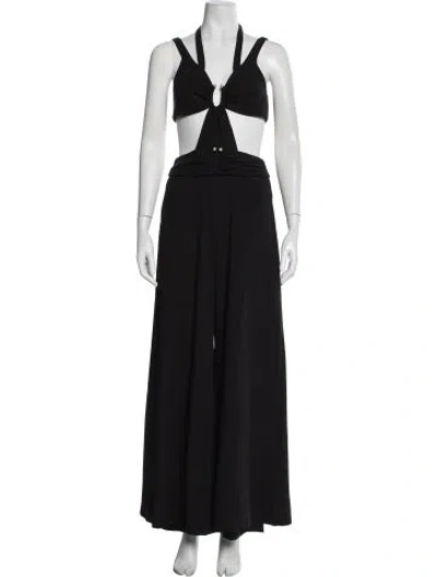 Pre-owned Patbo Halterneck Jumpsuit In Black