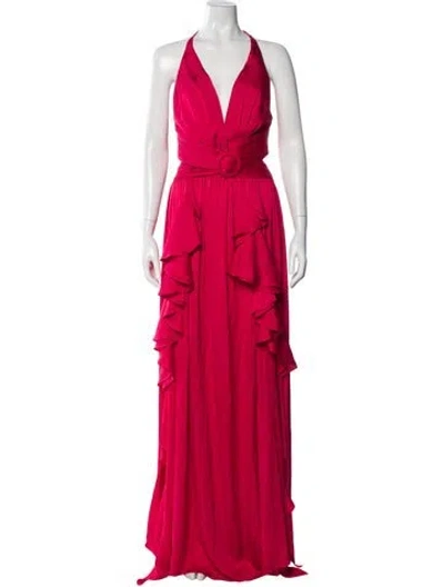 Pre-owned Patbo Halterneck Long Dress In Pink