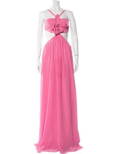Pre-owned Patbo Halterneck Long Dress In Pink