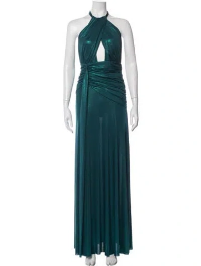 Pre-owned Patbo Halterneck Long Dress W/ Tags In Blue