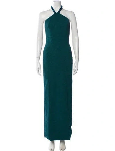 Pre-owned Patbo Halterneck Long Dress W/ Tags In Green