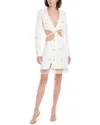 Patbo Hand-beaded Cutout Mini Dress In White