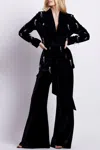 Patbo Hand-beaded Velvet Kimono Jacket In Black