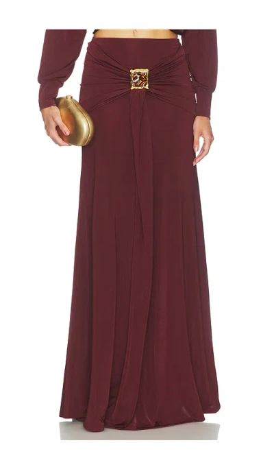 Patbo Helo Jersey Long Skirt In Burgundy